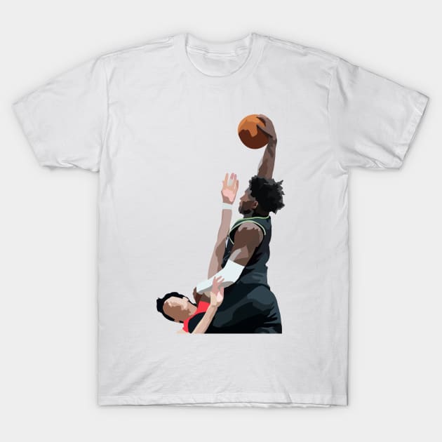 Anthony Edwards Dunk on Yuta Watanabe | Minnesota Timberwolves T-Shirt by ActualFactual